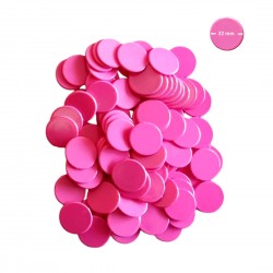 Set 100 jetoane pentru jocuri, diametru 22 mm, culoare roz