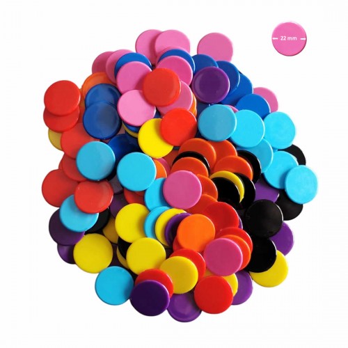 Set 160 jetoane pentru jocuri, diametru 22 mm, in 8 culori