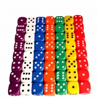 Set 56 zaruri de 12 mm, de calitate, plastic opac, 7 culori, cutie de transport