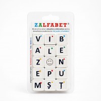ZALFABET - Set de 6 jocuri cu zaruri si litere, educative si distractive pentru dezvoltarea vocabularului