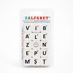 ZALFABET - Set de 6 jocuri cu zaruri si litere, educative si distractive pentru dezvoltarea vocabularului