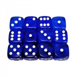 Set 12 zaruri de 12 mm, albastre, de calitate, plastic translucid