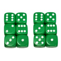 Set 12 zaruri de 12 mm, verzi, de calitate, plastic opac