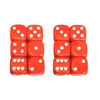 Set 12 zaruri de 12 mm, rosii, de calitate, plastic opac