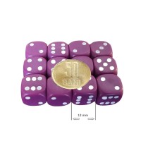 Set 12 zaruri de 12 mm, mov, de calitate, plastic opac