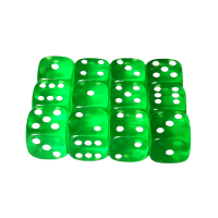 Set 12 zaruri de 12 mm, verzi, de calitate, plastic translucid